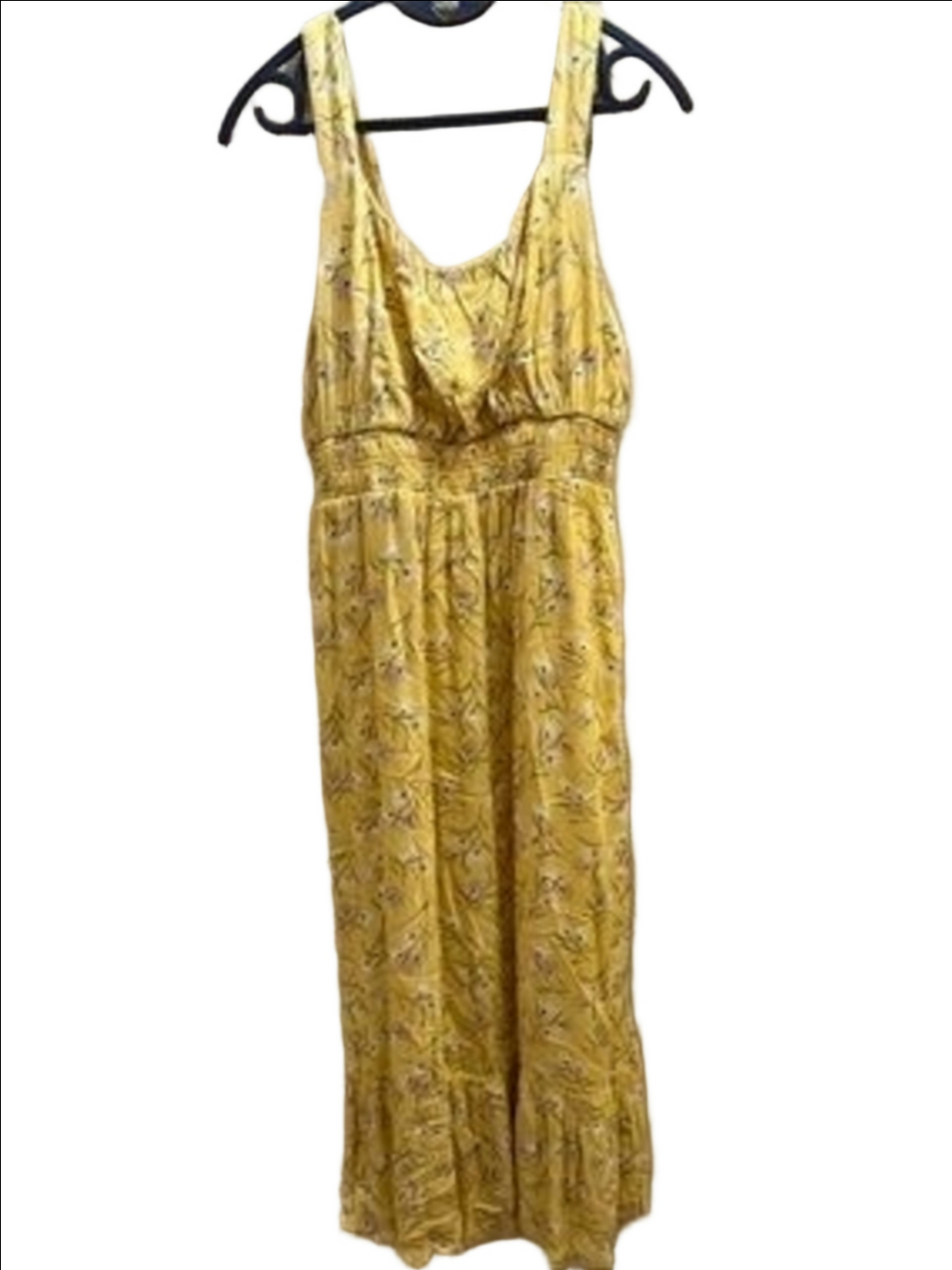 dip Yellow Floral Lined Fruit Midi Dress